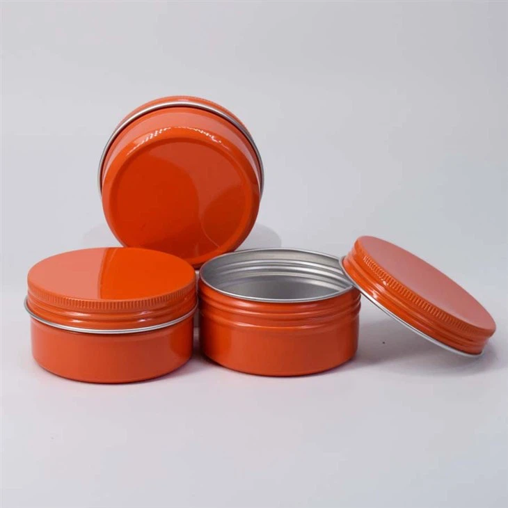 68*25mm 60ml Orange Customized Printing Aluminum Box With Cap For Candy